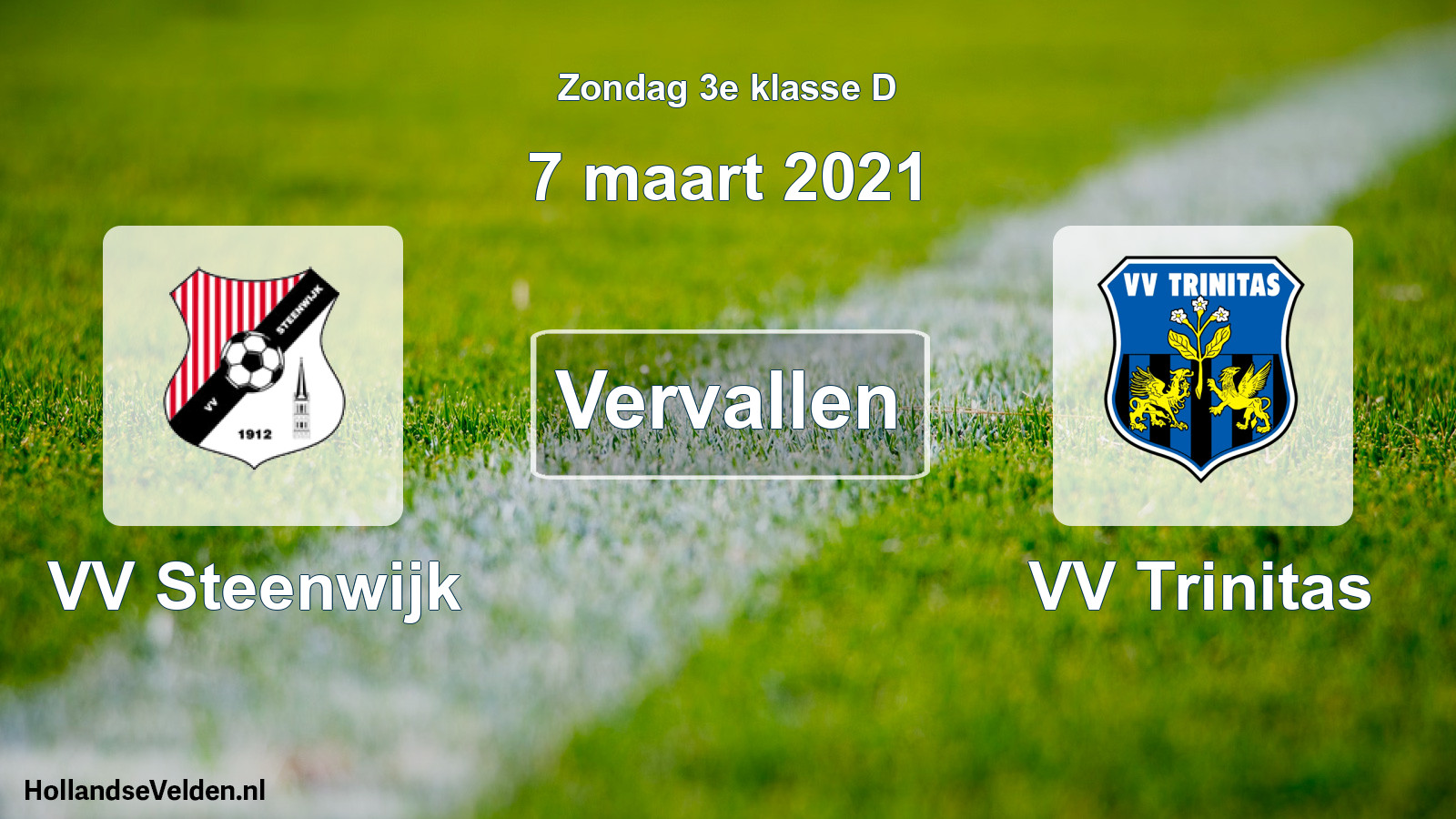 Scheduled Match: VV Steenwijk - VV Trinitas (7 March 2021)