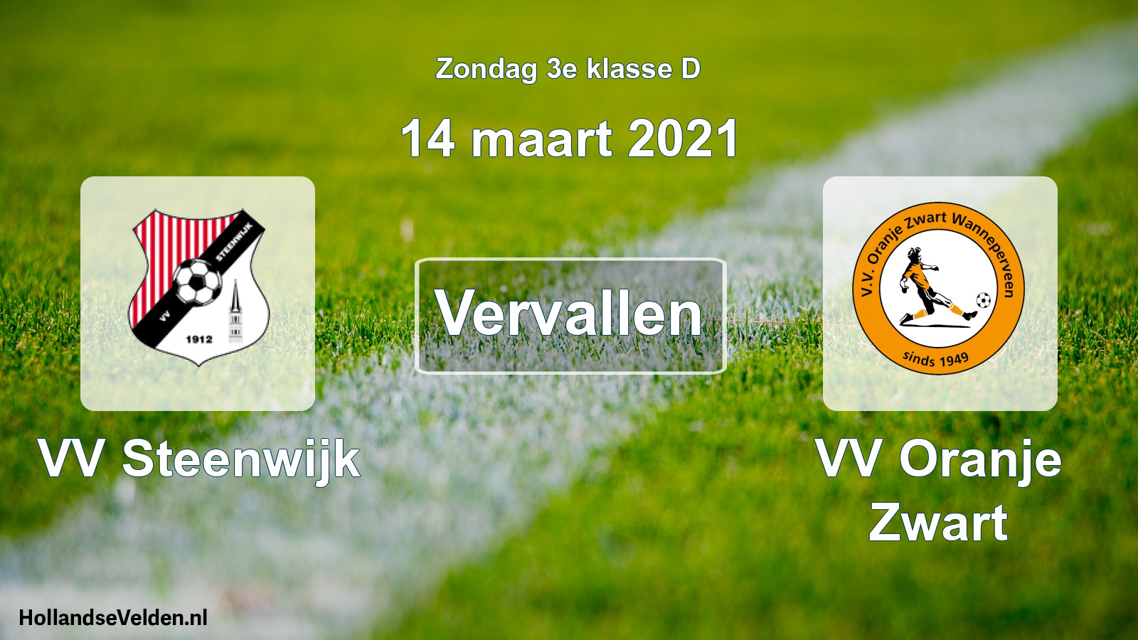 Scheduled Match: VV Steenwijk - VV Oranje Zwart (14 March 2021)