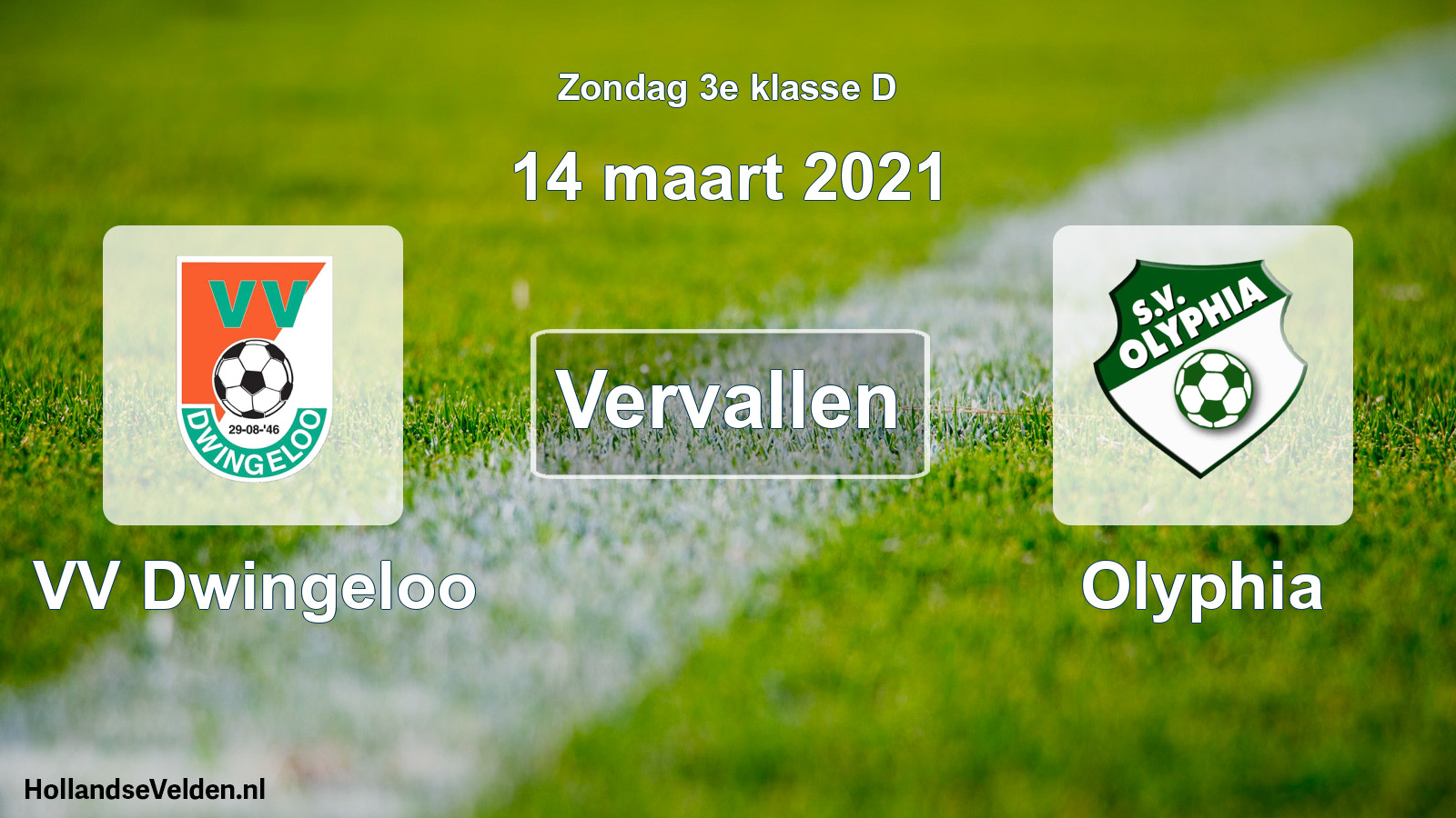 Scheduled Match: VV Dwingeloo - Olyphia (14 March 2021)
