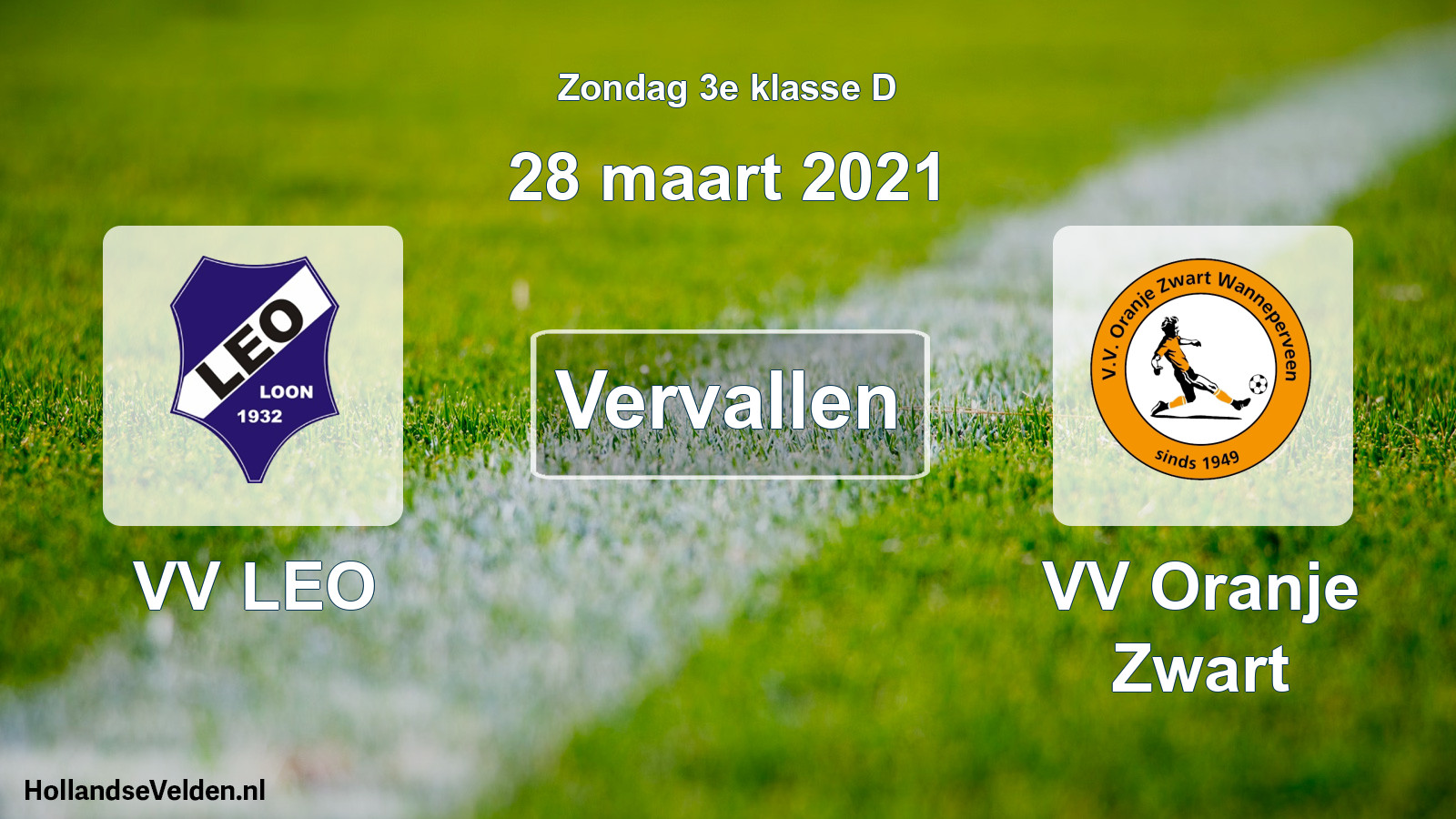 Scheduled Match: VV LEO - VV Oranje Zwart (28 March 2021)