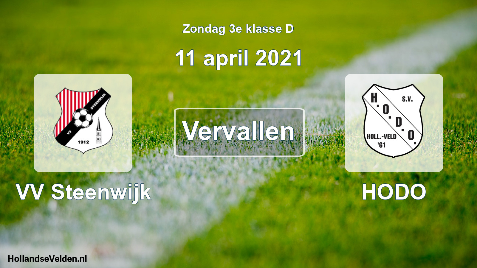 Scheduled Match: VV Steenwijk - HODO (11 April 2021)