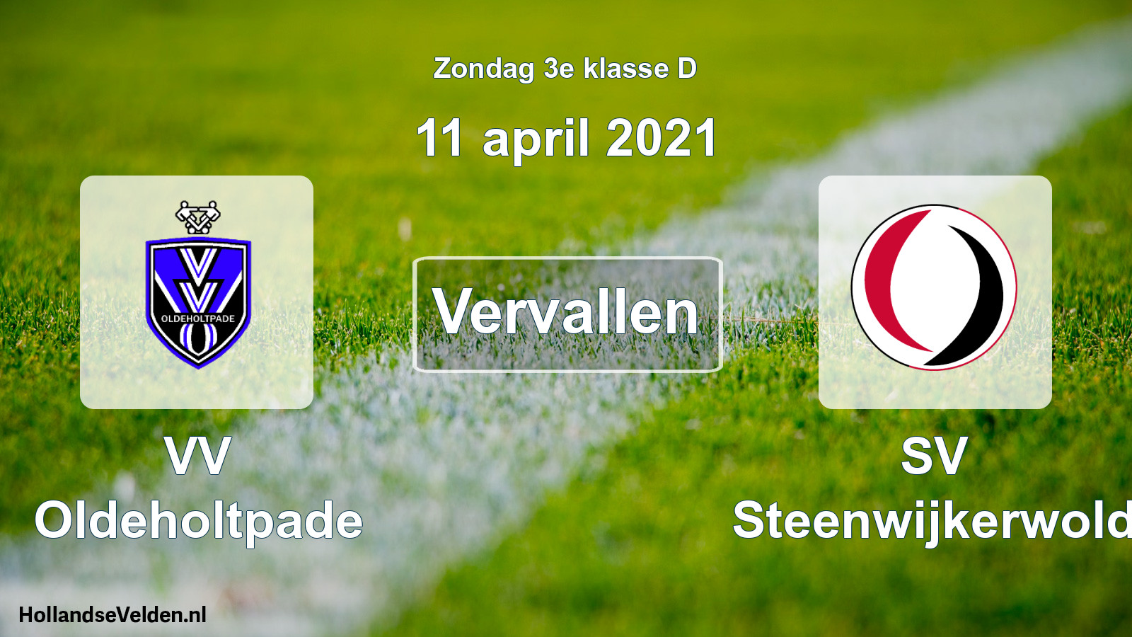 Scheduled Match: VV Oldeholtpade - SV Steenwijkerwold (11 April 2021)