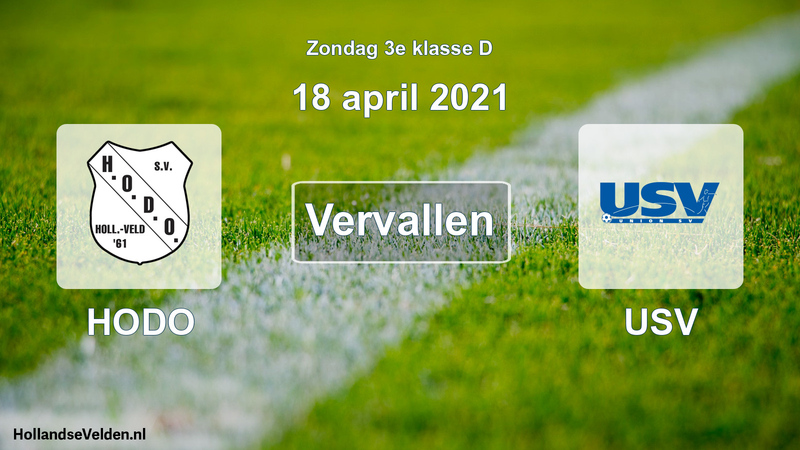 Scheduled Match: HODO - USV (18 April 2021)