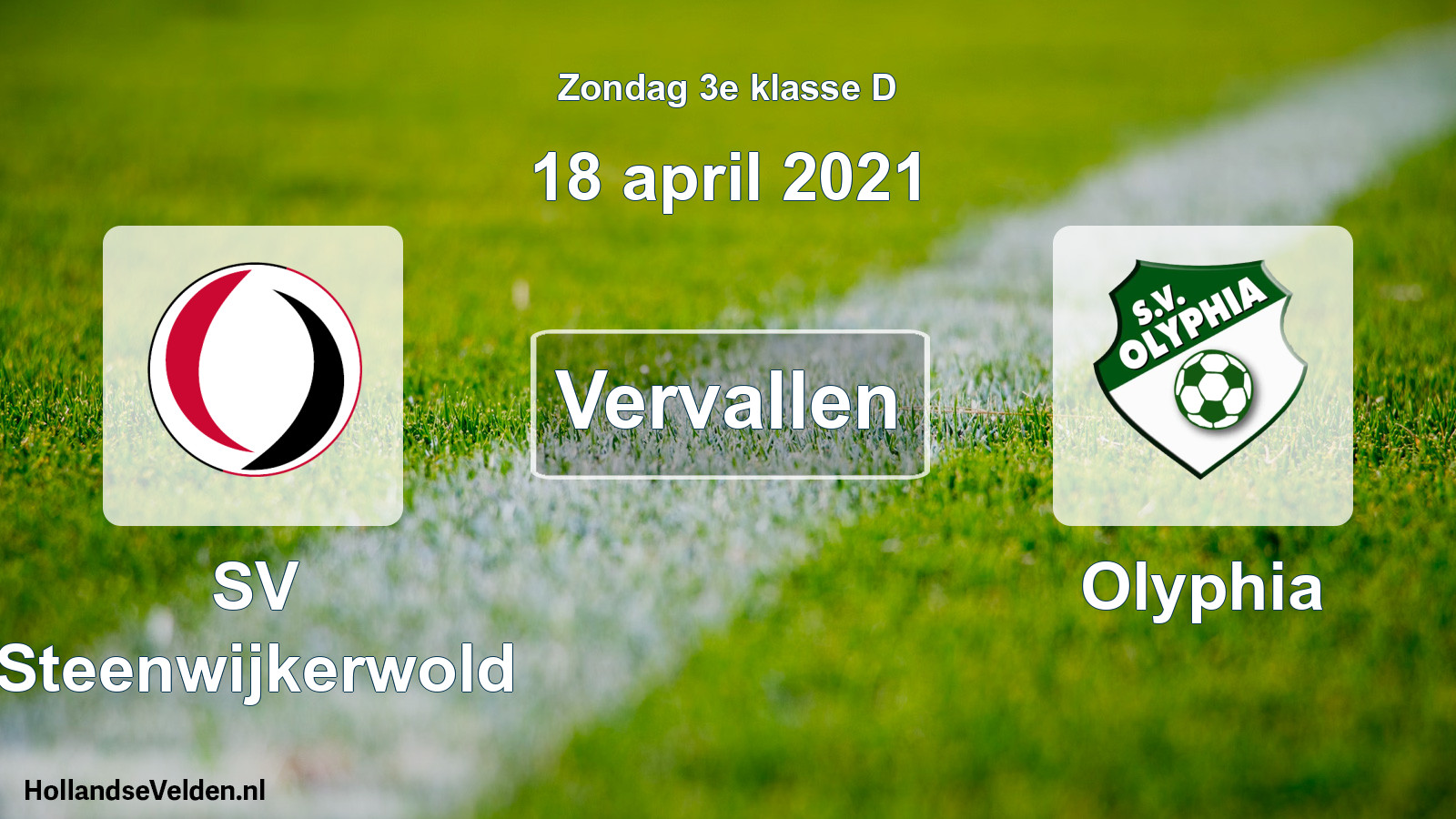 Scheduled Match: SV Steenwijkerwold - Olyphia (18 April 2021)
