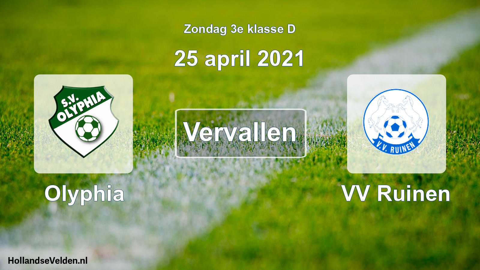 Scheduled Match: Olyphia - VV Ruinen (25 April 2021)