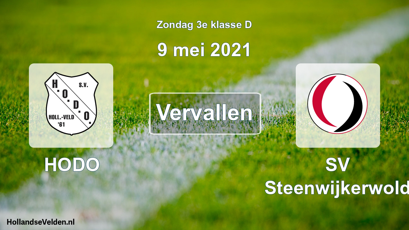 Scheduled Match: HODO - SV Steenwijkerwold (9 May 2021)