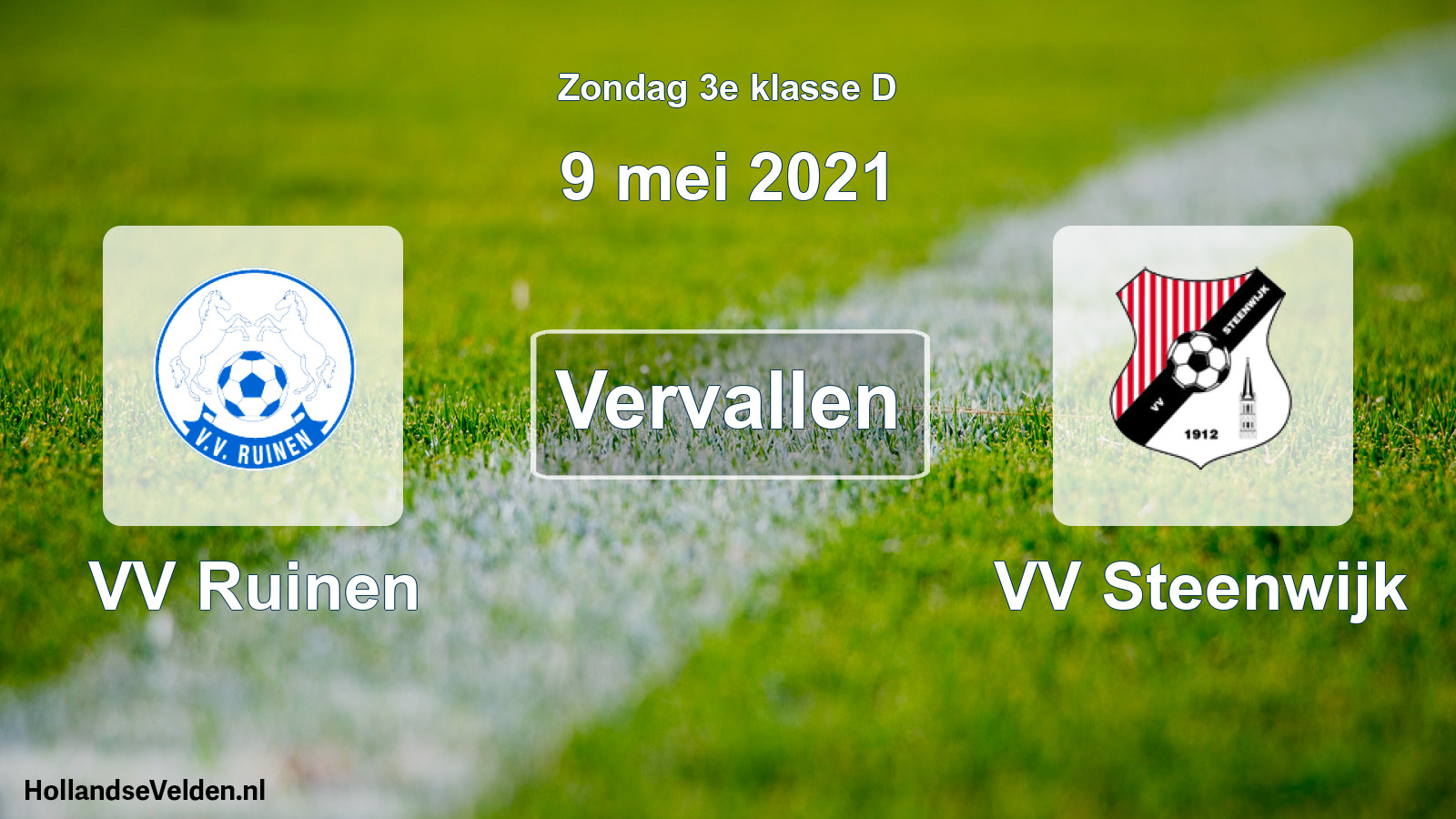Scheduled Match: VV Ruinen - VV Steenwijk (9 May 2021)