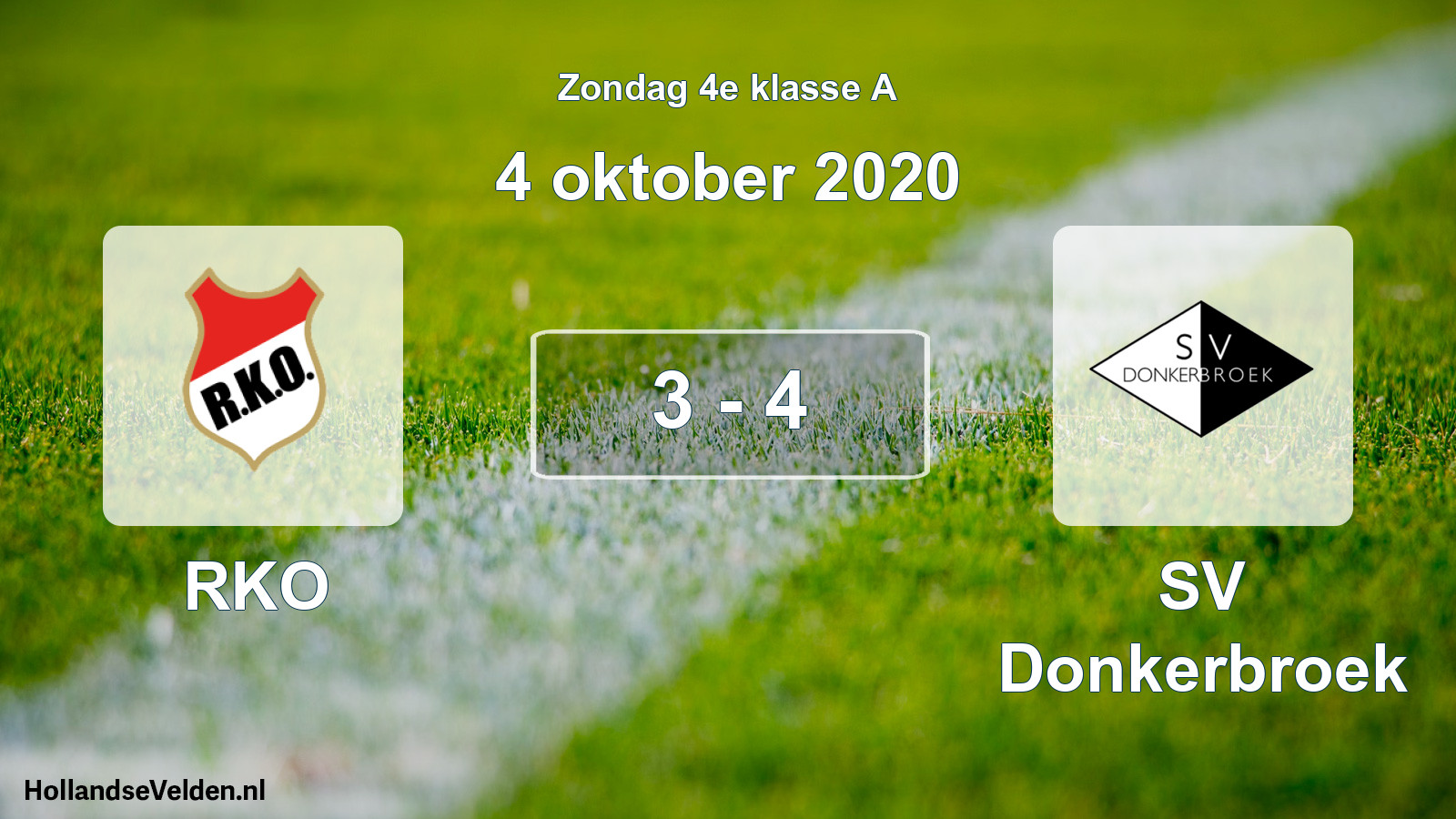 Total number of matches played: RKO - SV Donkerbroek 3 - 4 (4 October 2020)