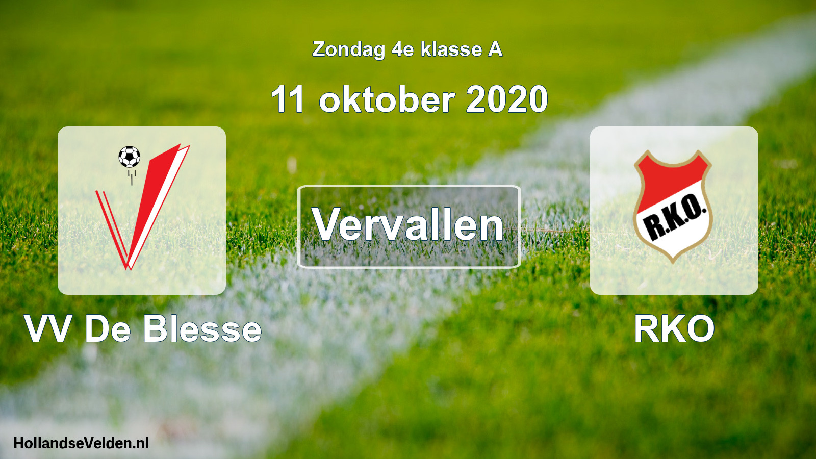 Scheduled Match: VV De Blesse - RKO (11 October 2020)