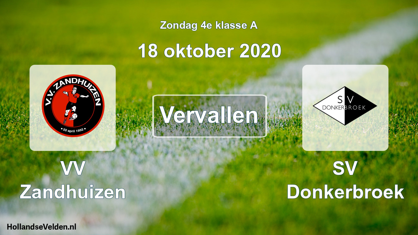 Scheduled Match: VV Zandhuizen - SV Donkerbroek (18 October 2020)