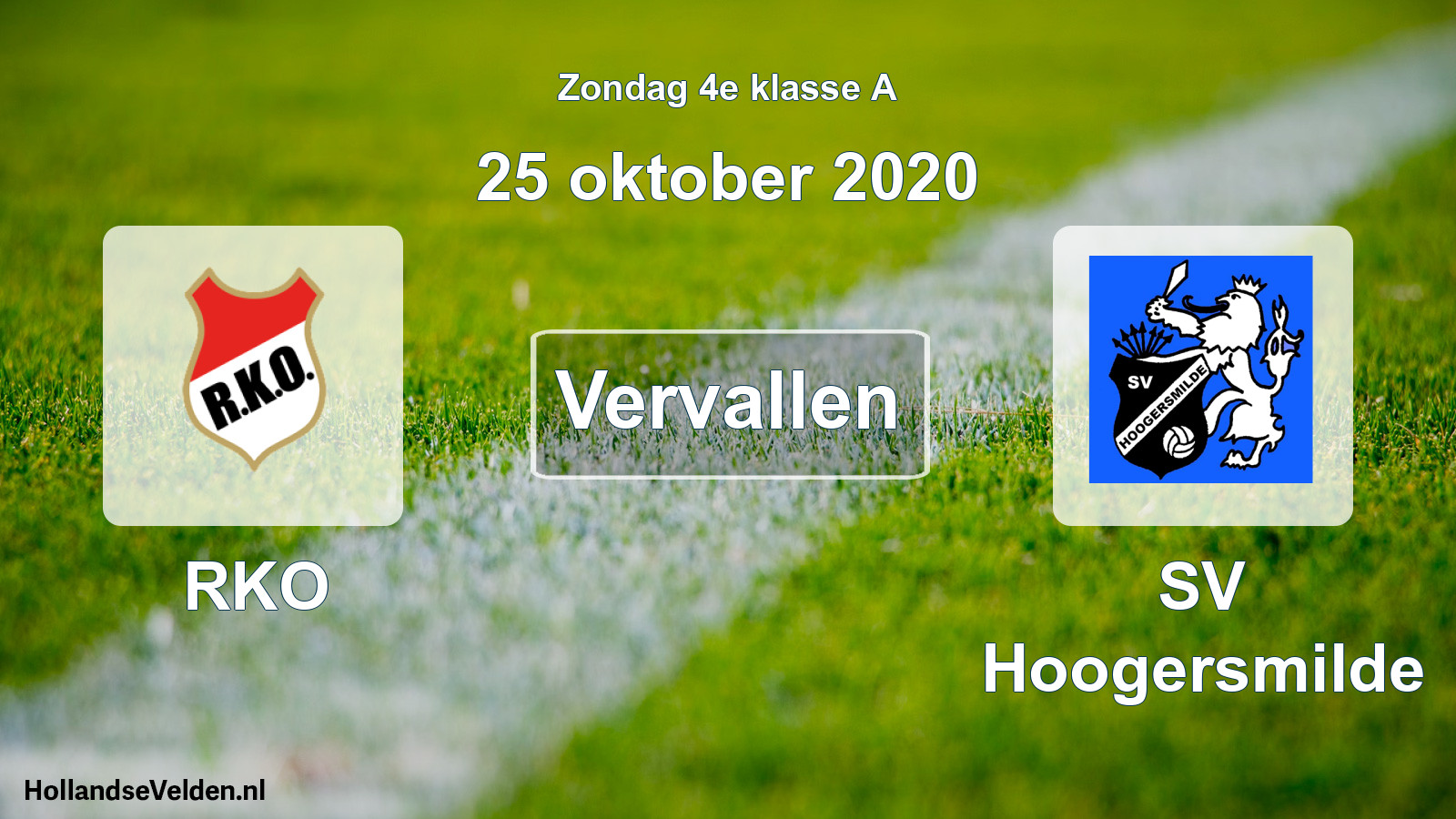 Scheduled Match: RKO - SV Hoogersmilde (25 October 2020)
