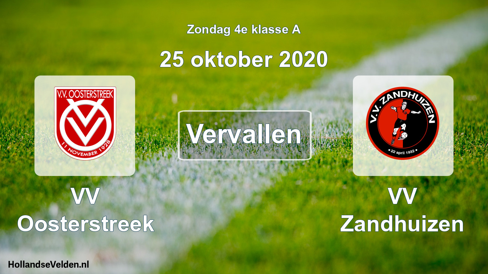 Scheduled Match: VV Oosterstreek - VV Zandhuizen (25 October 2020)