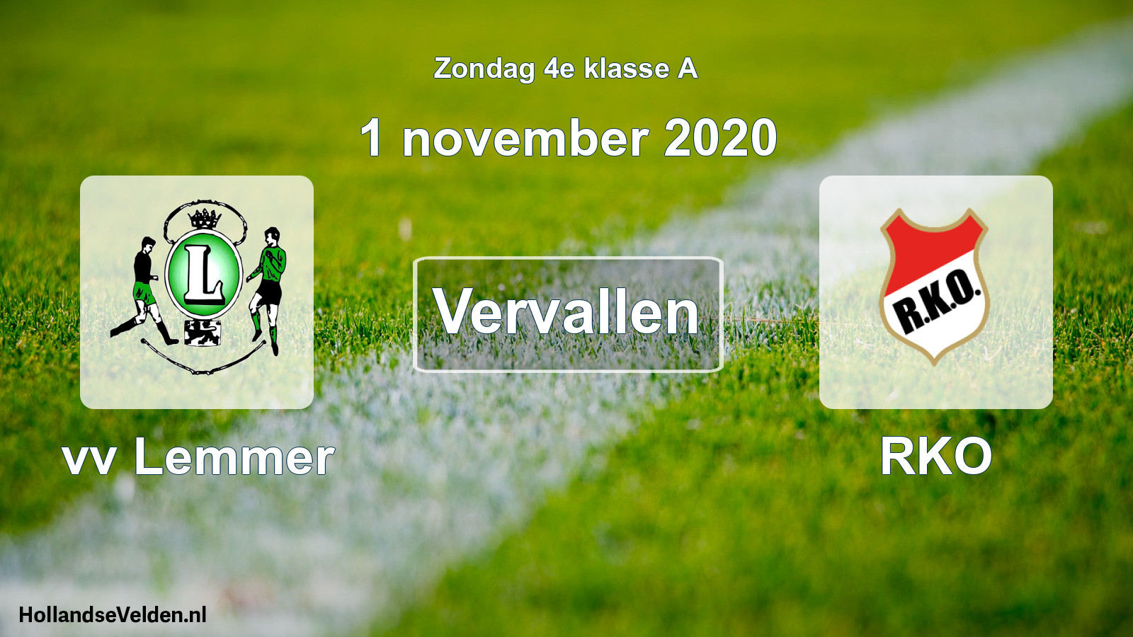 Scheduled Match: vv Lemmer - RKO (1 November 2020)