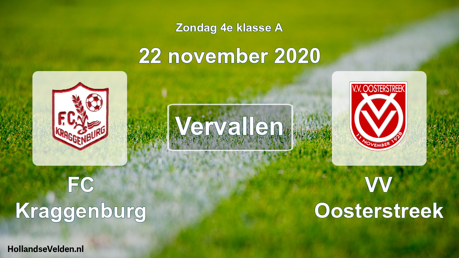Scheduled Match: FC Kraggenburg - VV Oosterstreek (22 November 2020)