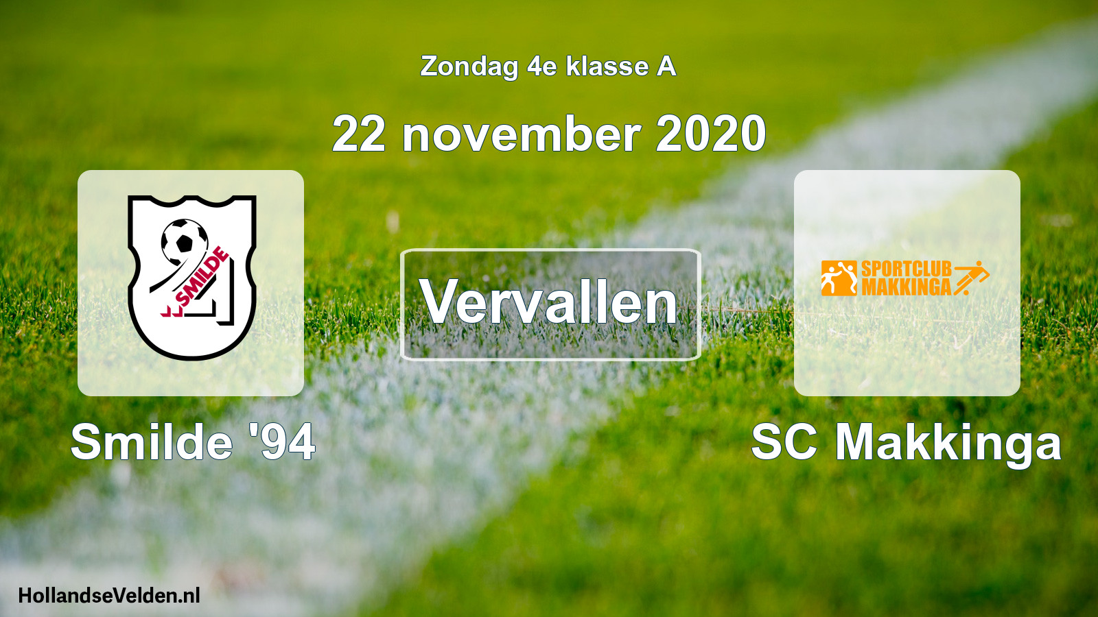 Scheduled Match: Smilde '94 - SC Makkinga (22 November 2020)