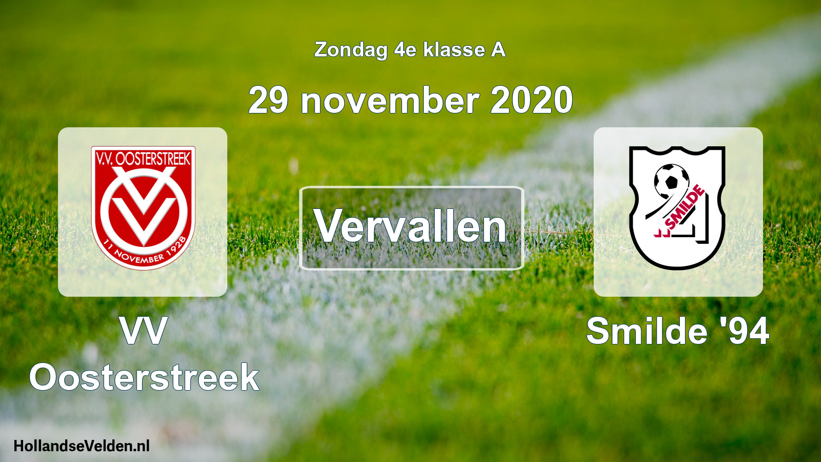 Scheduled Match: VV Oosterstreek - Smilde '94 (29 November 2020)