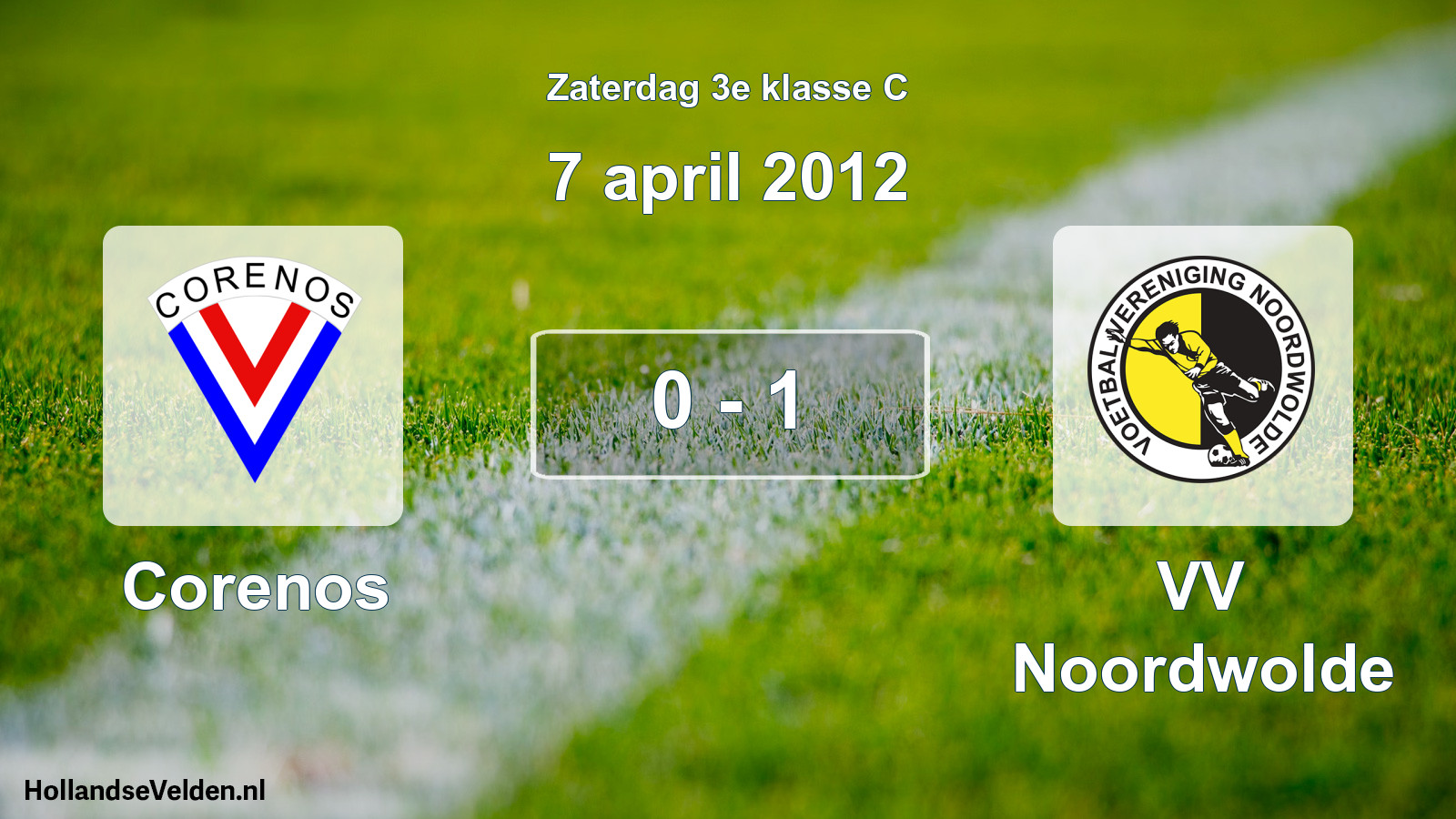 Total number of matches played: Corenos - VV Noordwolde 0 - 1 (7 April 2012)