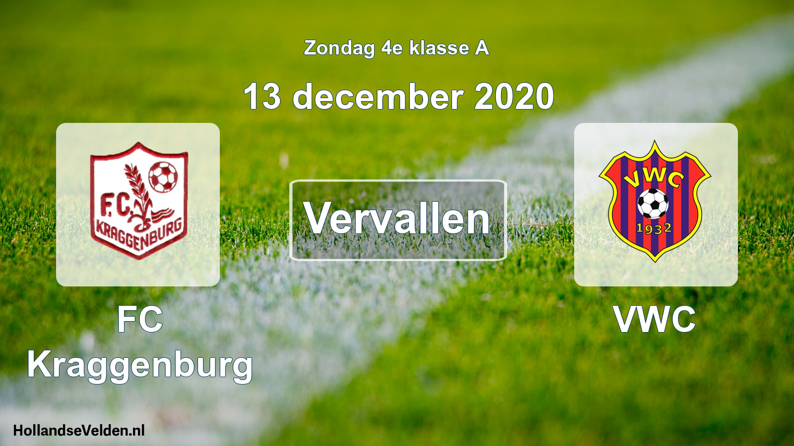 Scheduled Match: FC Kraggenburg - VWC (13 December 2020)