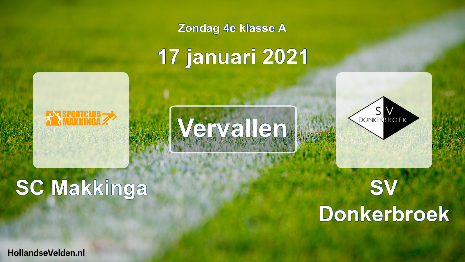 Scheduled Match: SC Makkinga - SV Donkerbroek (17 January 2021)