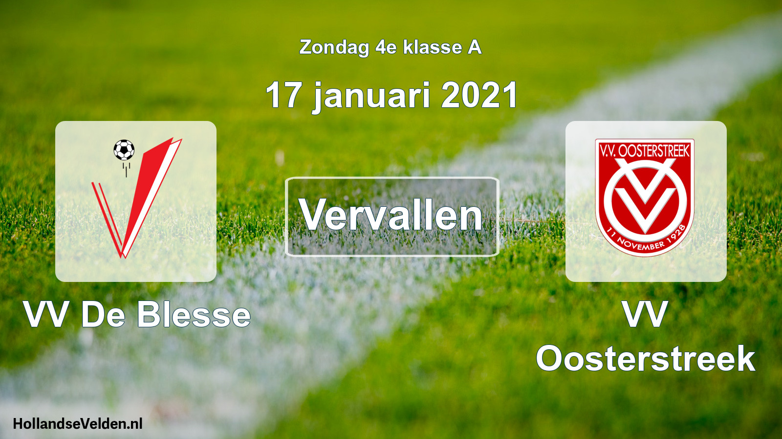 Scheduled Match: VV De Blesse - VV Oosterstreek (17 January 2021)