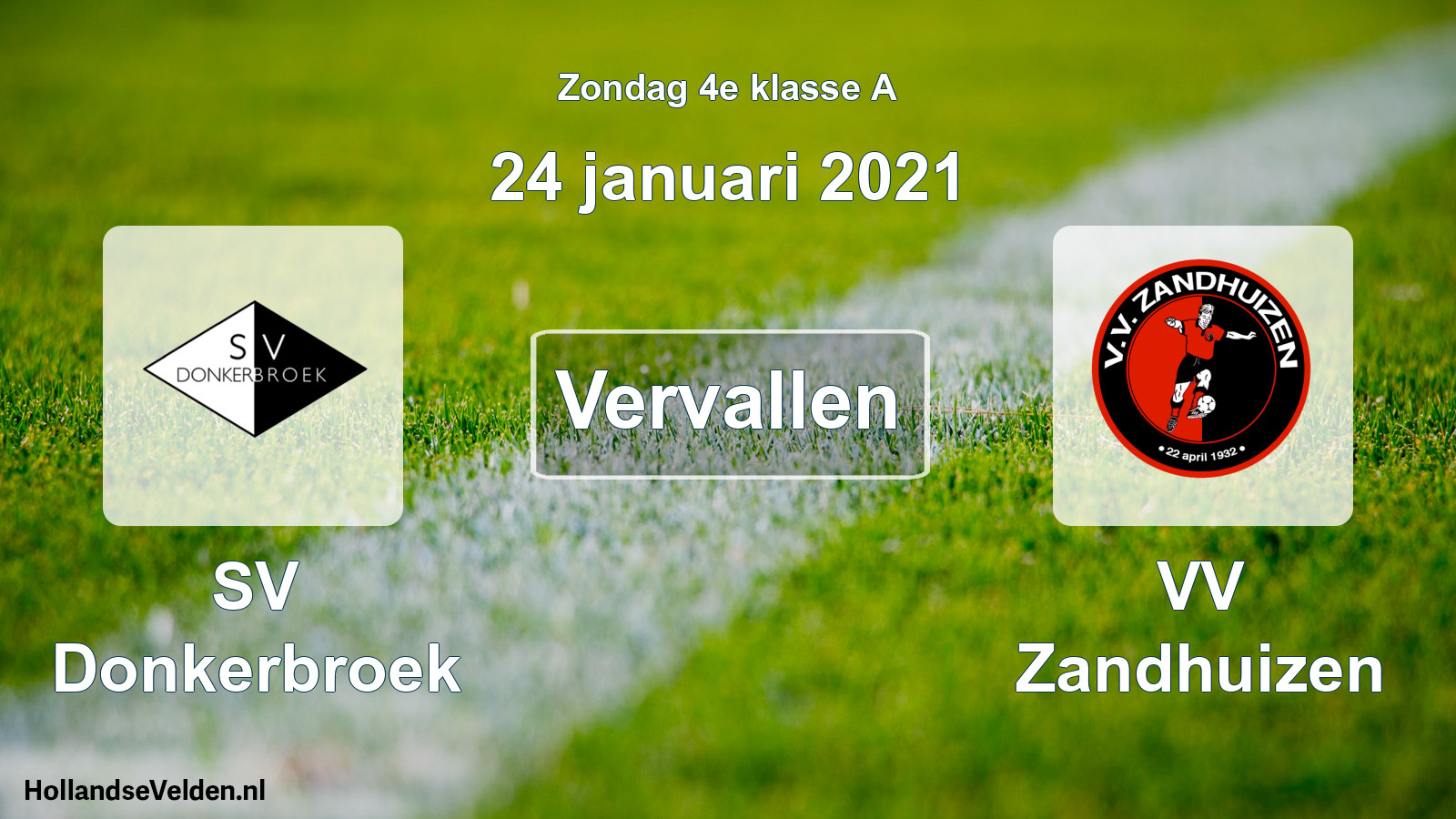 Scheduled Match: SV Donkerbroek - VV Zandhuizen (24 January 2021)