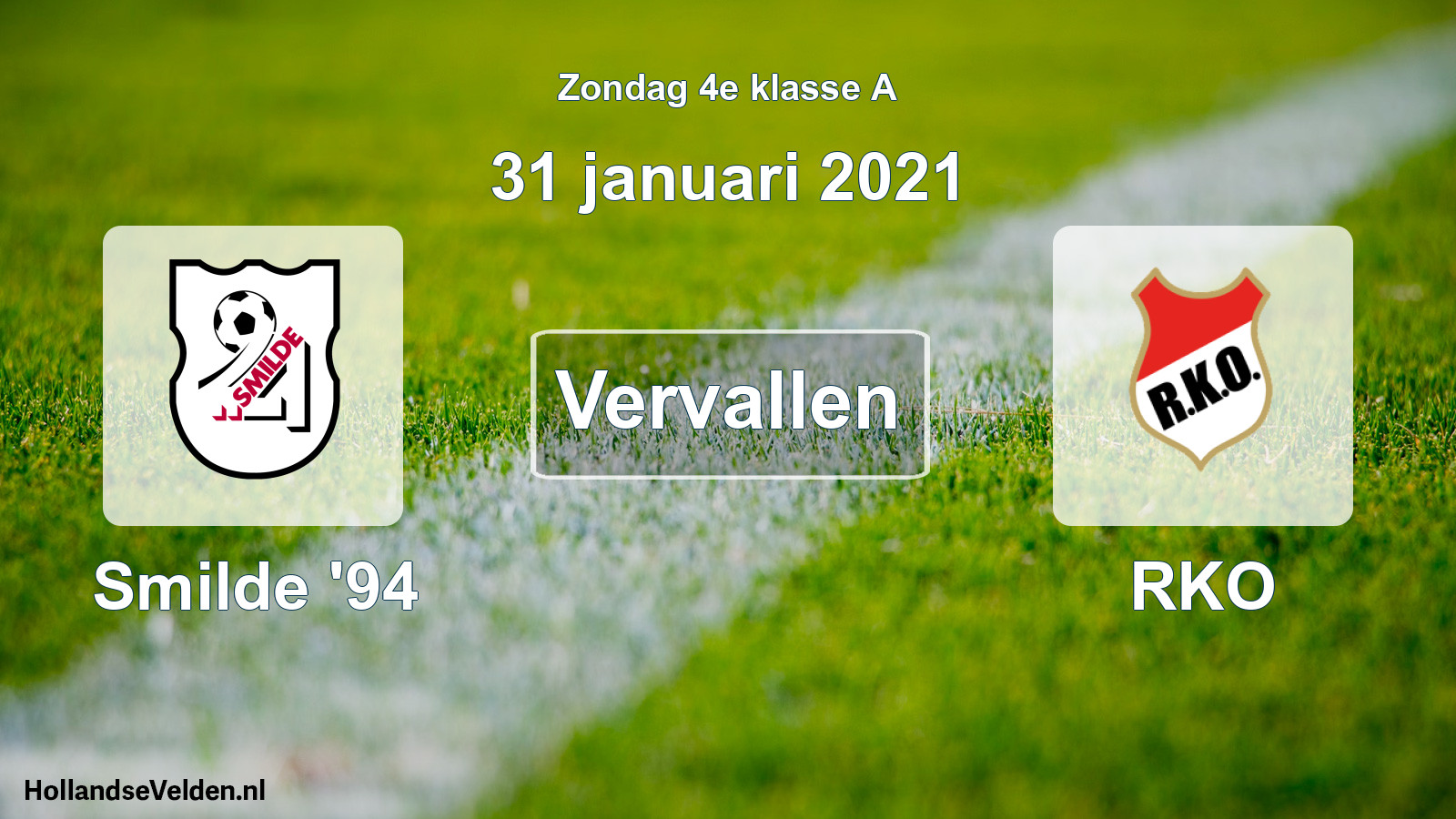 Scheduled Match: Smilde '94 - RKO (31 January 2021)