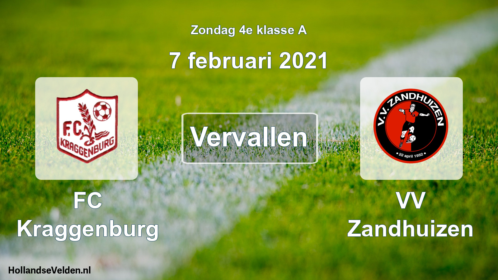 Scheduled Match: FC Kraggenburg - VV Zandhuizen (7 February 2021)
