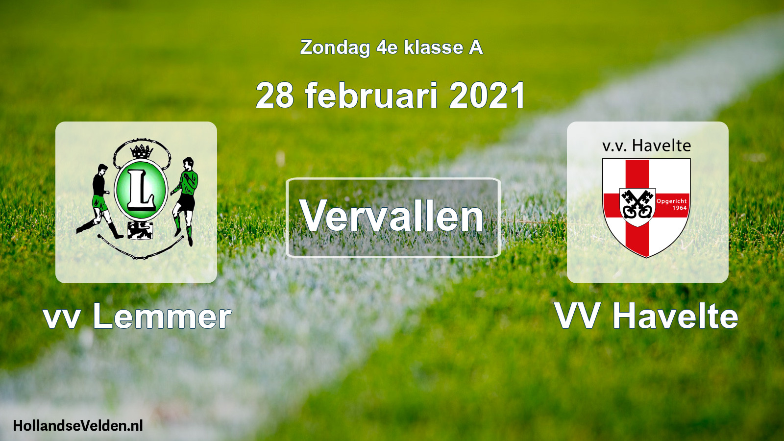 Scheduled Match: vv Lemmer - VV Havelte (28 February 2021)