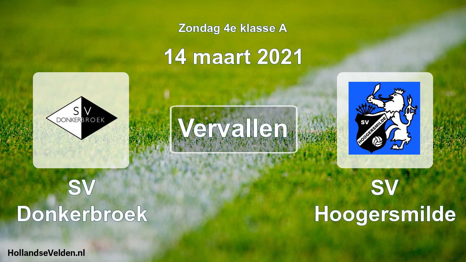 Scheduled Match: SV Donkerbroek - SV Hoogersmilde (14 March 2021)