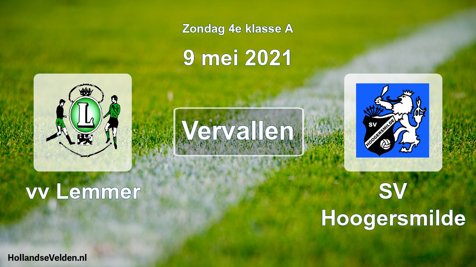 Scheduled Match: vv Lemmer - SV Hoogersmilde (9 May 2021)