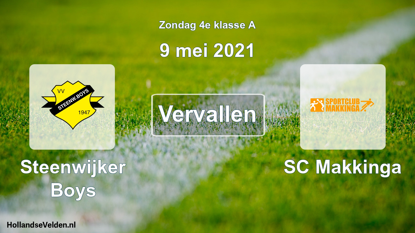 Scheduled Match: Steenwijker Boys - SC Makkinga (9 May 2021)