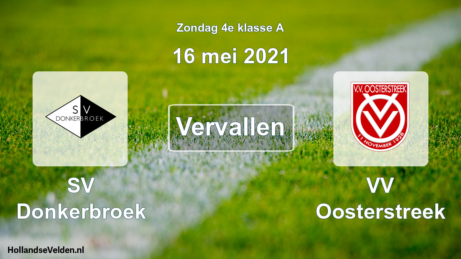 Scheduled Match: SV Donkerbroek - VV Oosterstreek (16 May 2021)
