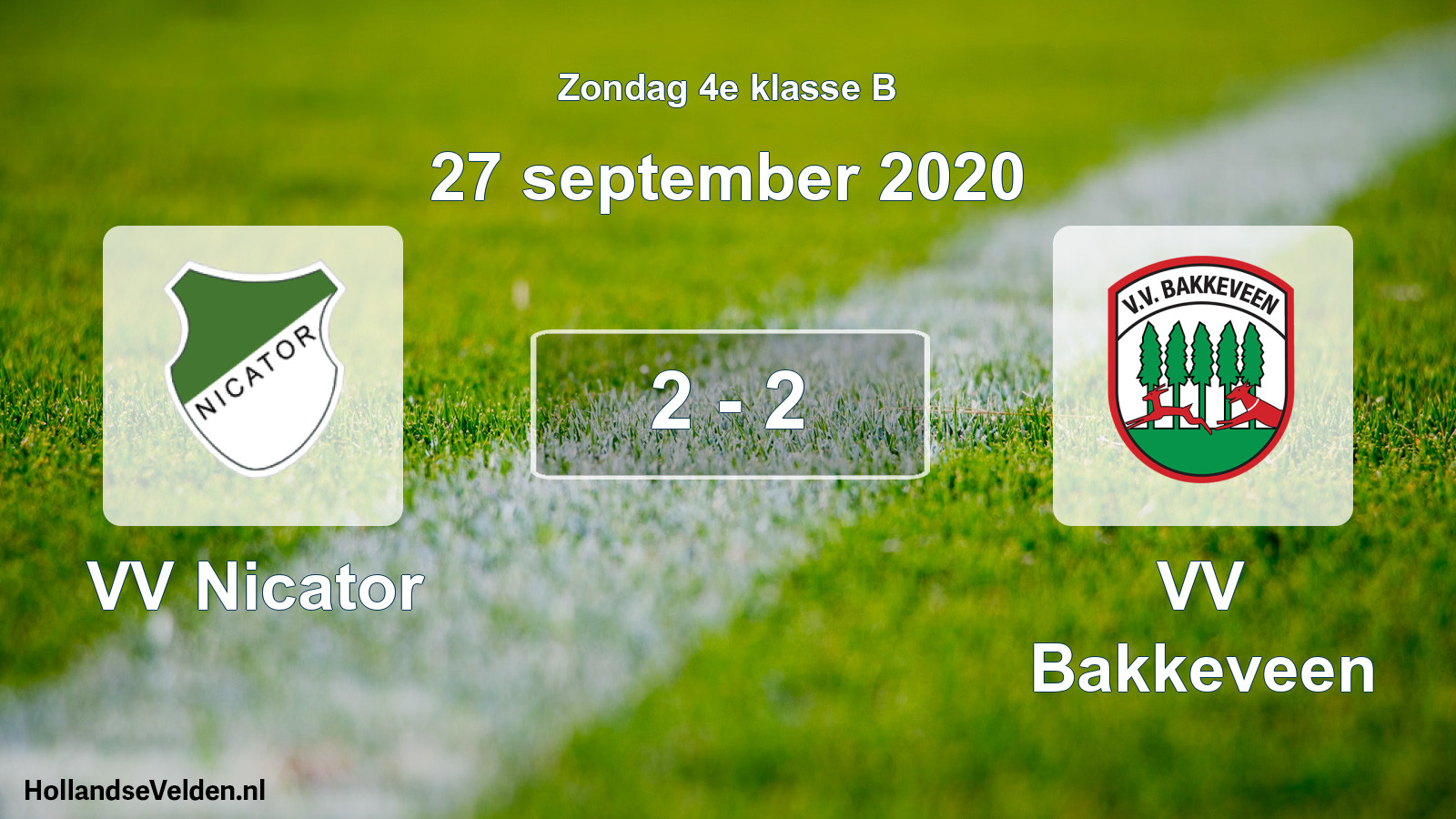 Total number of matches played: VV Nicator - VV Bakkeveen 2 - 2 (27 September 2020)