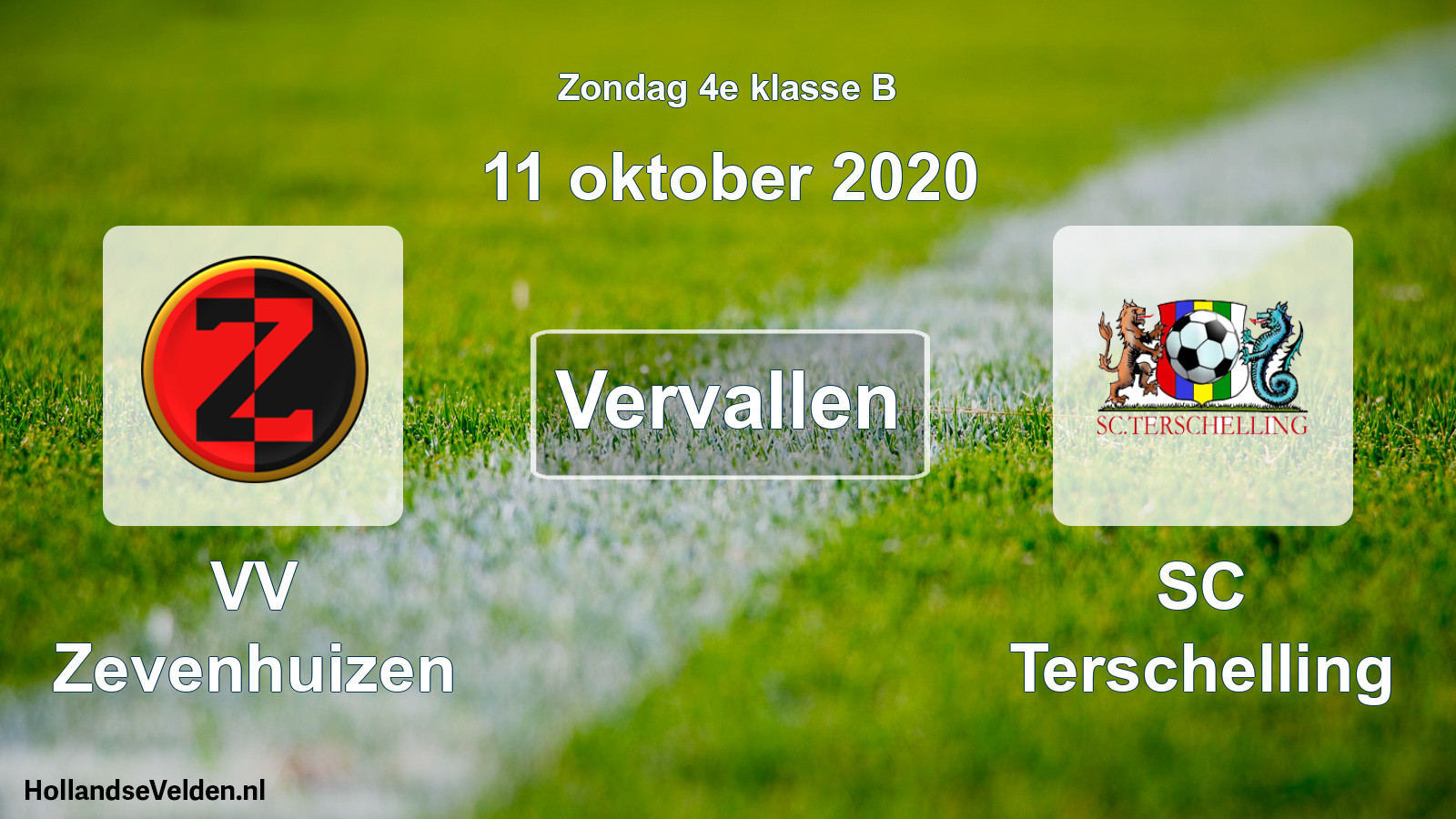 Scheduled Match: VV Zevenhuizen - SC Terschelling (11 October 2020)
