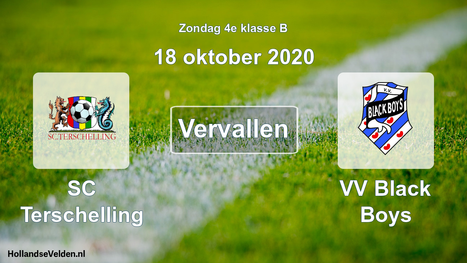 Scheduled Match: SC Terschelling - VV Black Boys (18 October 2020)