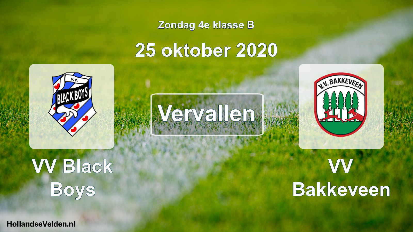 Scheduled Match: VV Black Boys - VV Bakkeveen (25 October 2020)