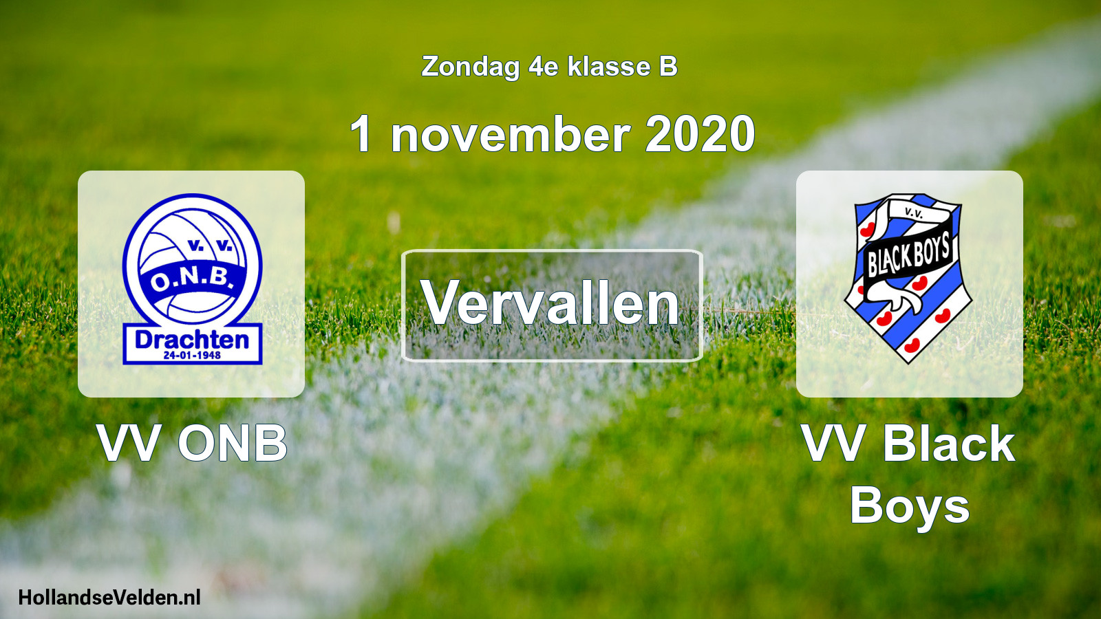 Scheduled Match: VV ONB - VV Black Boys (1 November 2020)