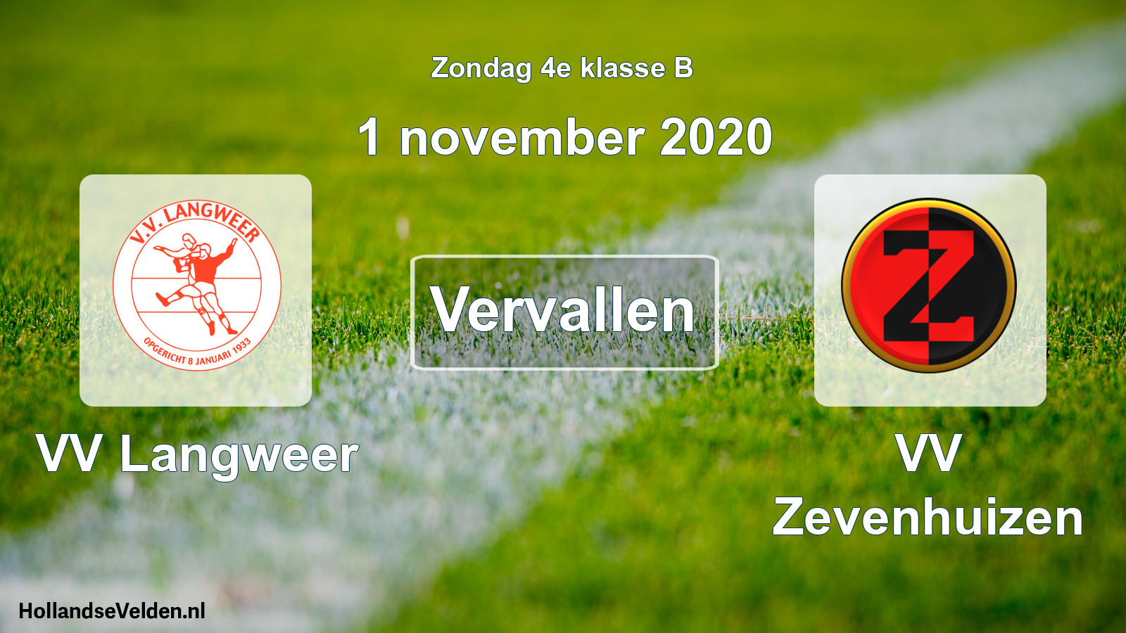 Scheduled Match: VV Langweer - VV Zevenhuizen (1 November 2020)