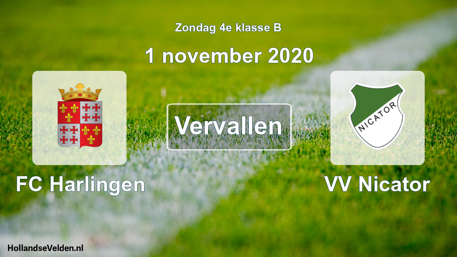 Scheduled Match: FC Harlingen - VV Nicator (1 November 2020)