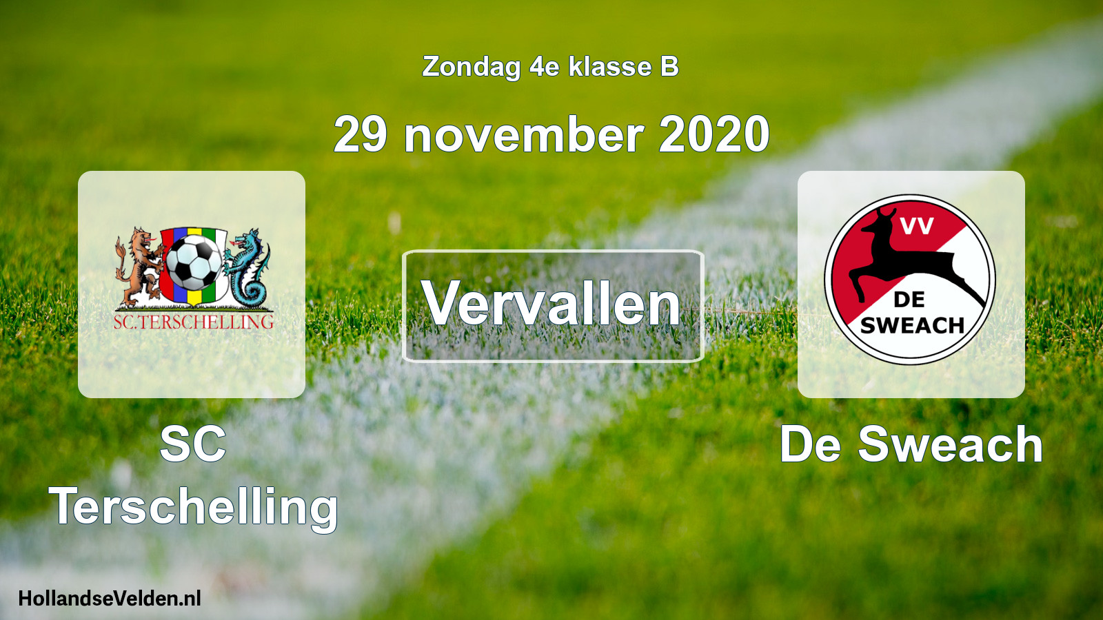 Scheduled Match: SC Terschelling - De Sweach (29 November 2020)