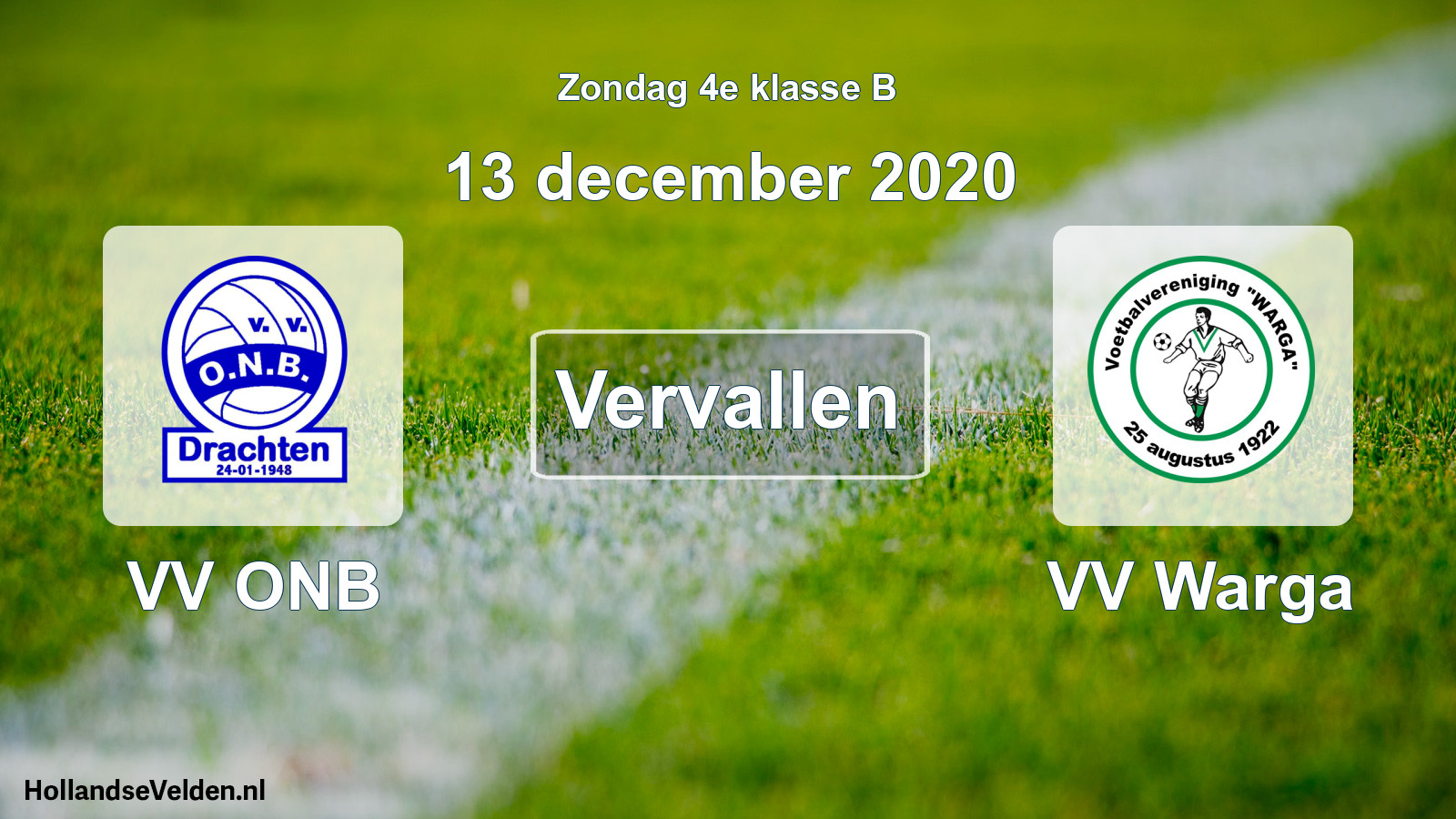 Scheduled Match: VV ONB - VV Warga (13 December 2020)