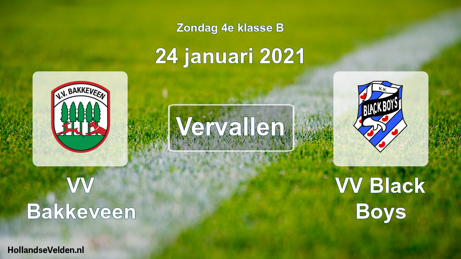 Scheduled Match: VV Bakkeveen - VV Black Boys (24 January 2021)