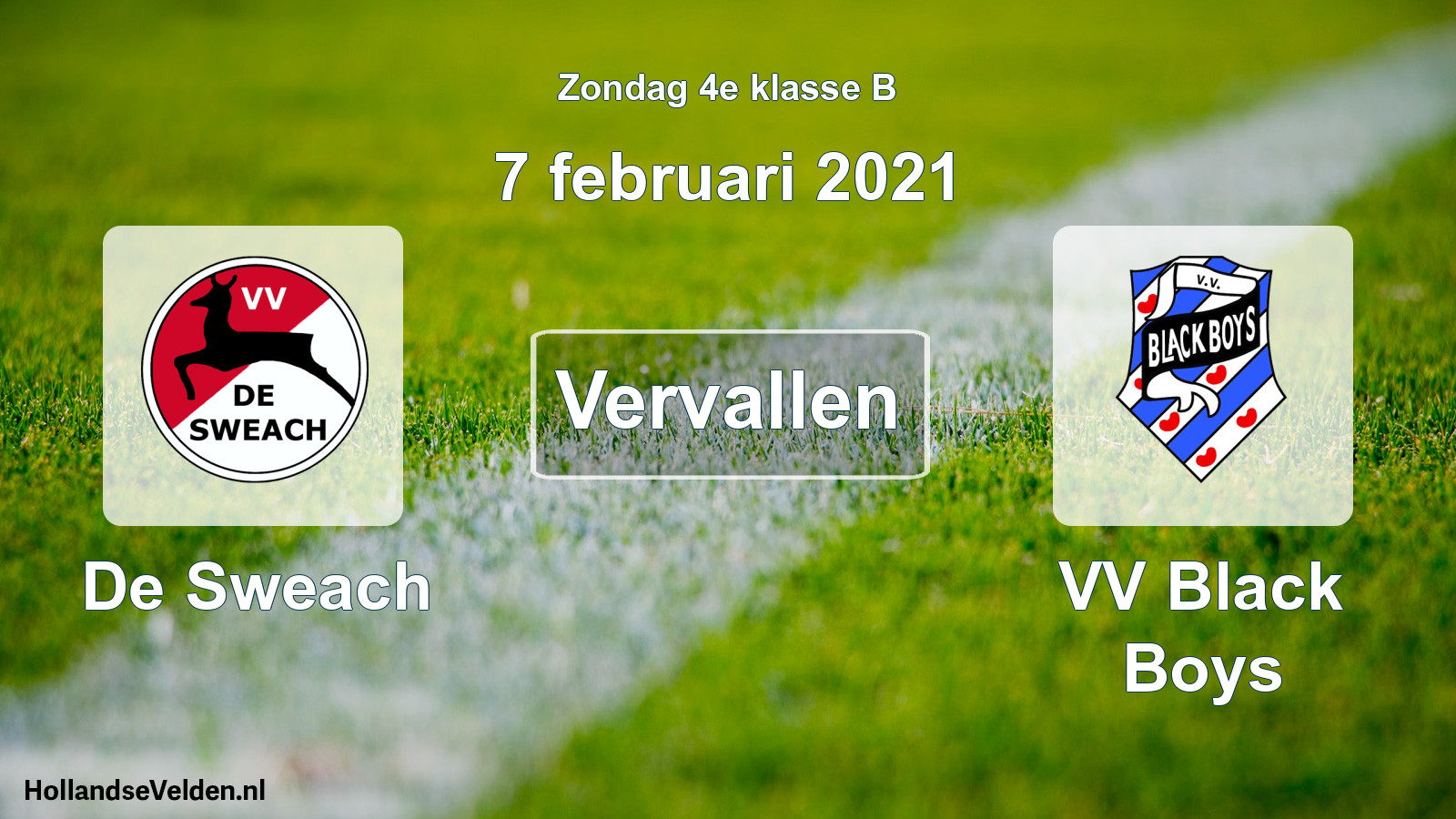 Scheduled Match: De Sweach - VV Black Boys (7 February 2021)