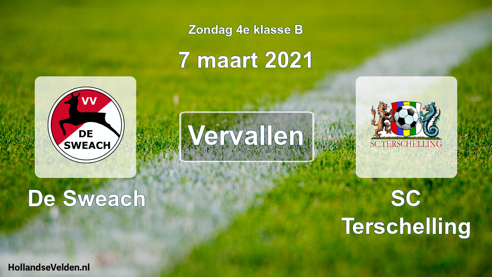 Scheduled Match: De Sweach - SC Terschelling (7 March 2021)
