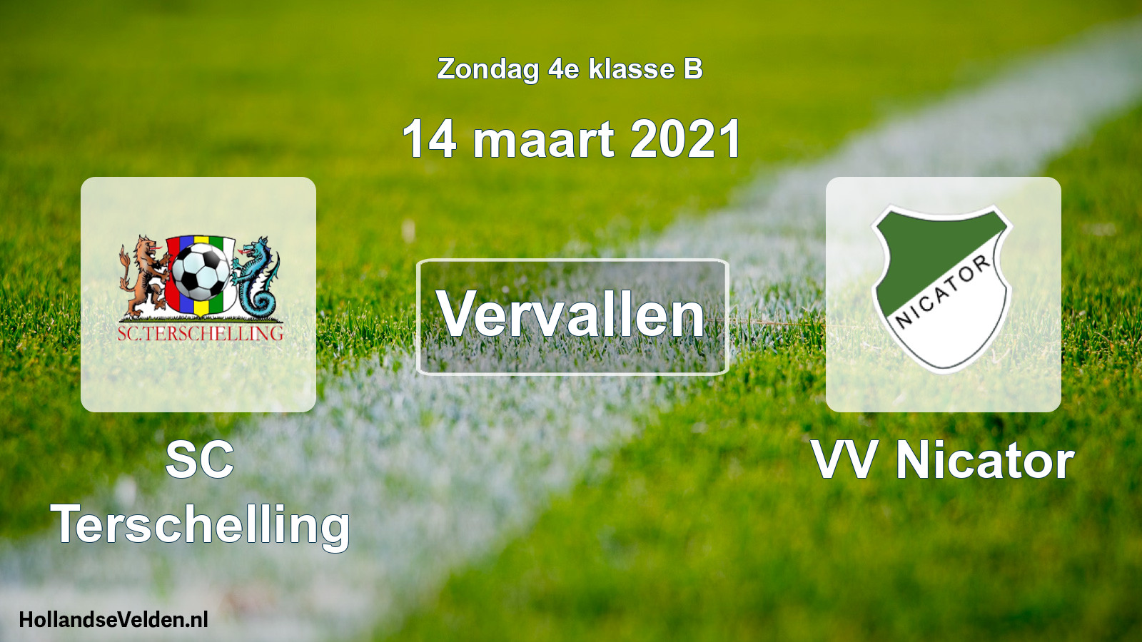 Scheduled Match: SC Terschelling - VV Nicator (14 March 2021)
