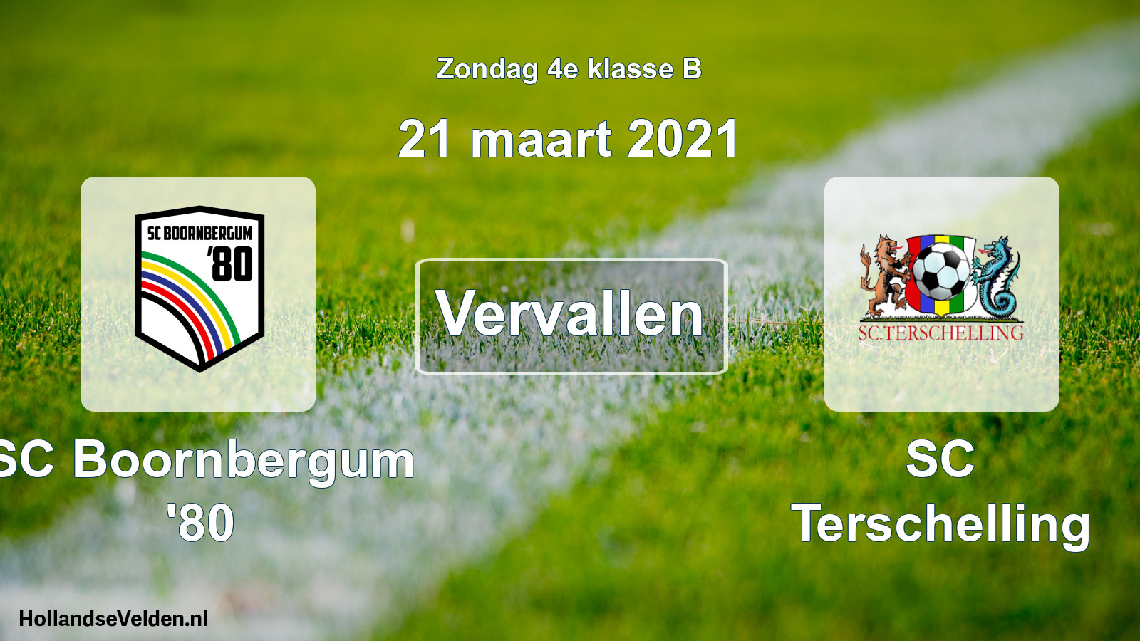 Scheduled Match: SC Boornbergum '80 - SC Terschelling (21 March 2021)
