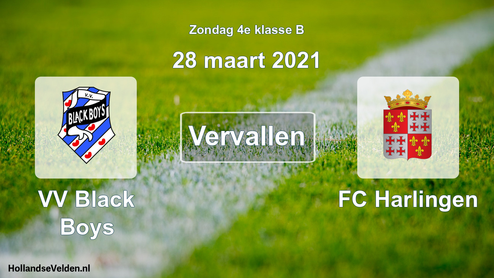 Scheduled Match: VV Black Boys - FC Harlingen (28 March 2021)