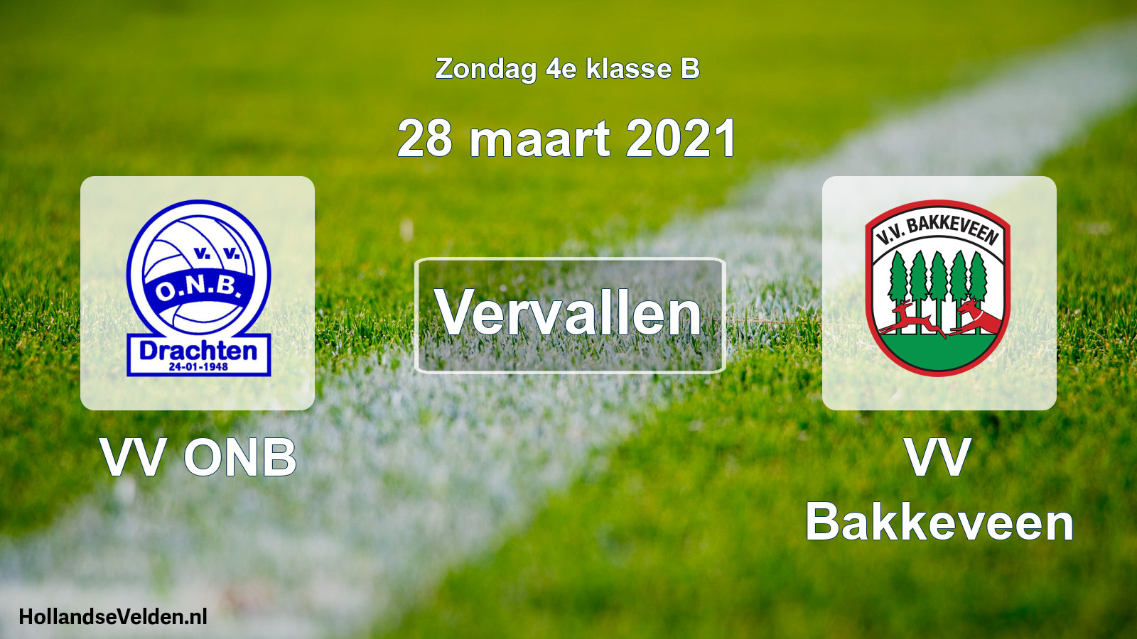 Scheduled Match: VV ONB - VV Bakkeveen (28 March 2021)