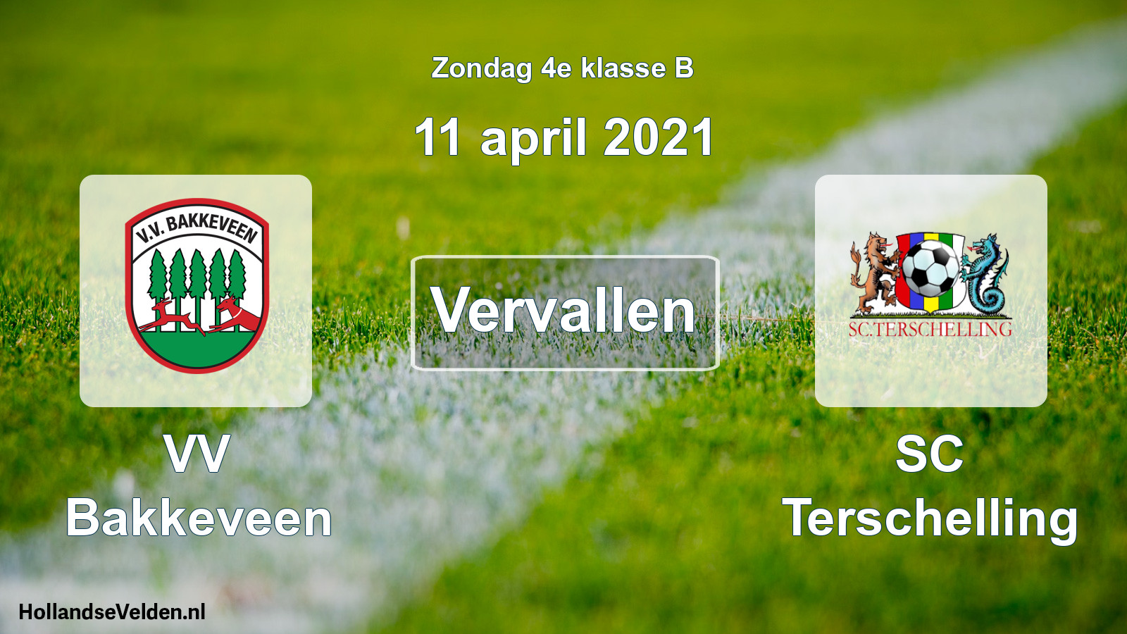 Scheduled Match: VV Bakkeveen - SC Terschelling (11 April 2021)