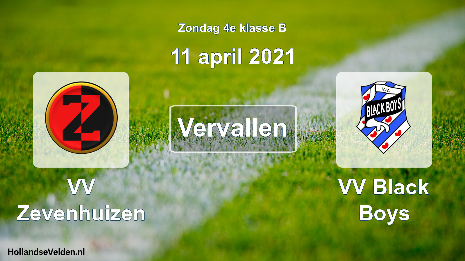 Scheduled Match: VV Zevenhuizen - VV Black Boys (11 April 2021)